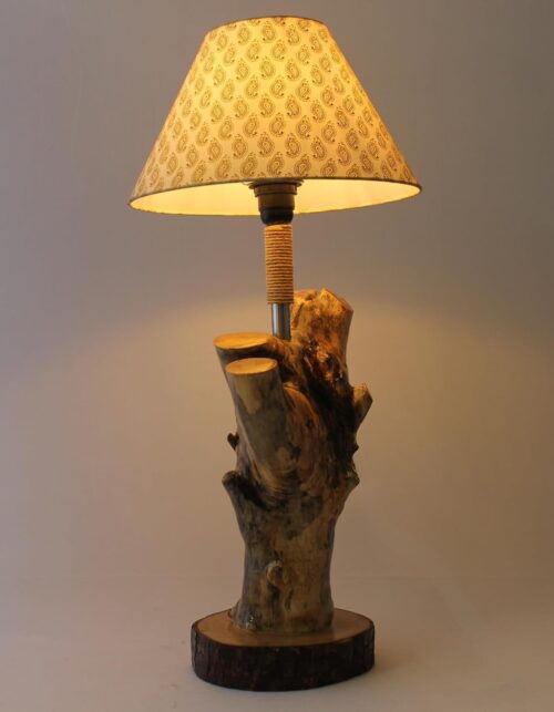 Dazzle Wood Handcrafted Elegance Table Lamp ? Rustic Natural Wood Design with Eco-Friendly LED, Versatile Storage, 68cm Tall ? Perfect Fusion of Form and Function for Home Decor